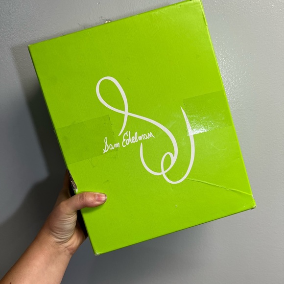 Sam Edelman Ophelia Metallic Silver Rhinestone Ankle Heels - Size 7.5 M - Box - Picture 2 of 6